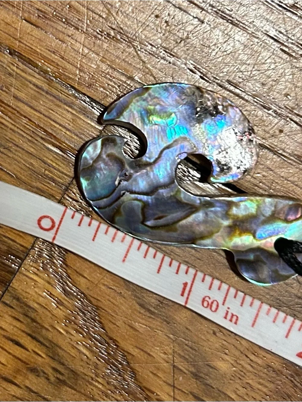 Iridescent Artisan Abalone Shell Pendant Coastal Statement Necklace